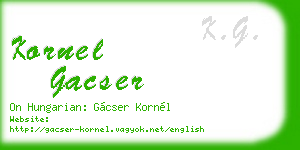 kornel gacser business card