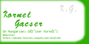 kornel gacser business card